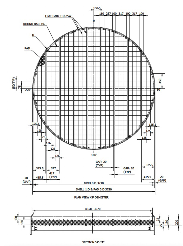 Disc Demister Filter drawing